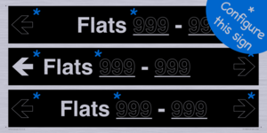 Three Flat Directional Section Black background Transparent text